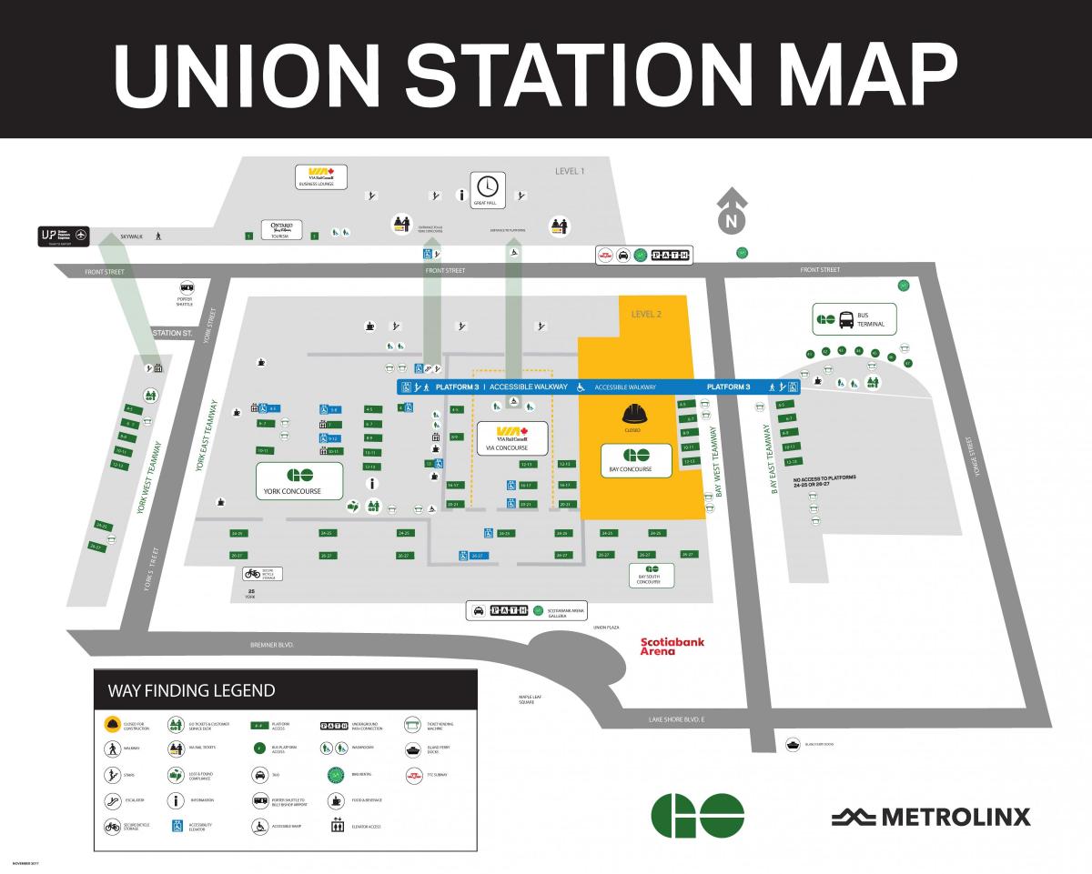 la gare union de Toronto carte