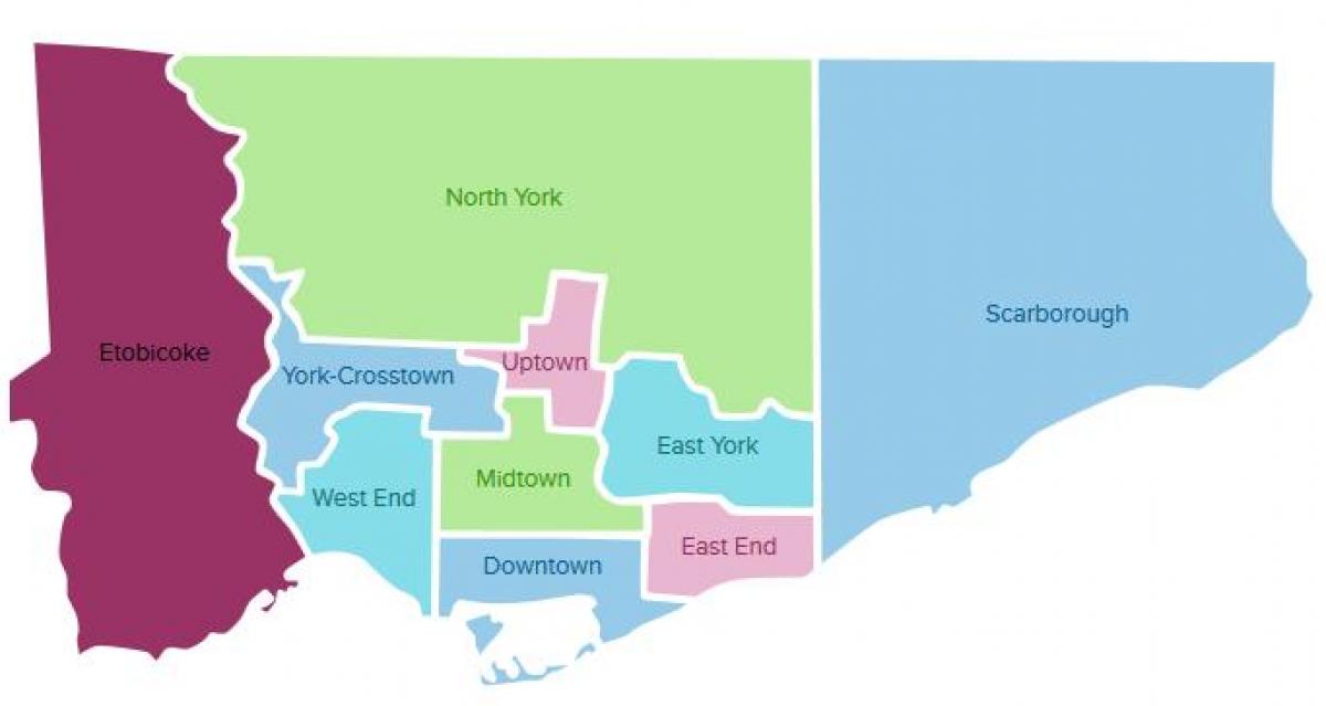 carte des quartiers de Toronto