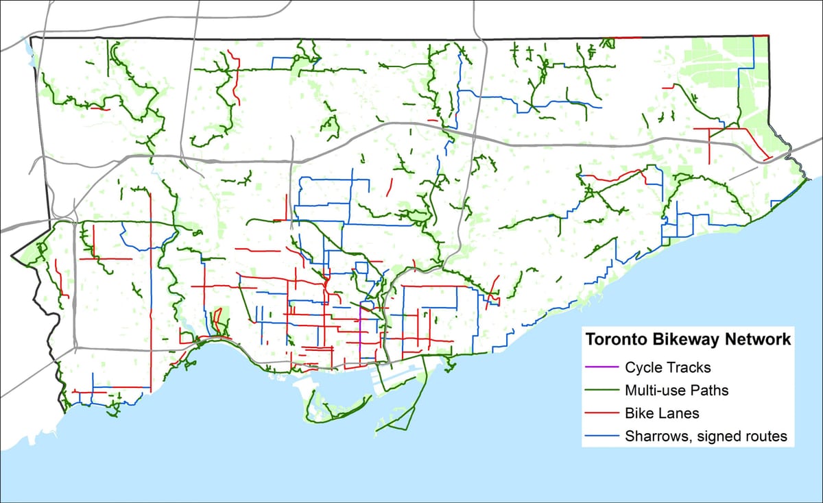 Toronto vélo carte