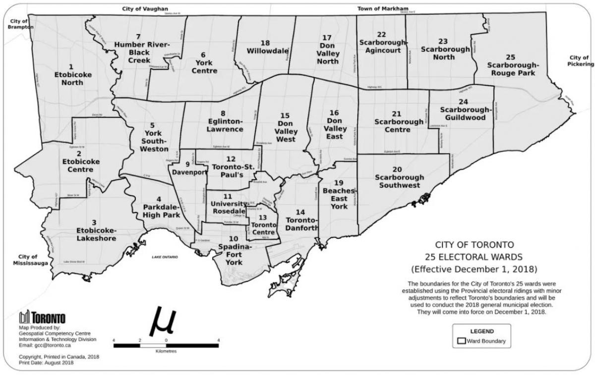 Toronto paroisse carte