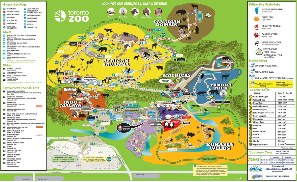 carte du zoo de Toronto