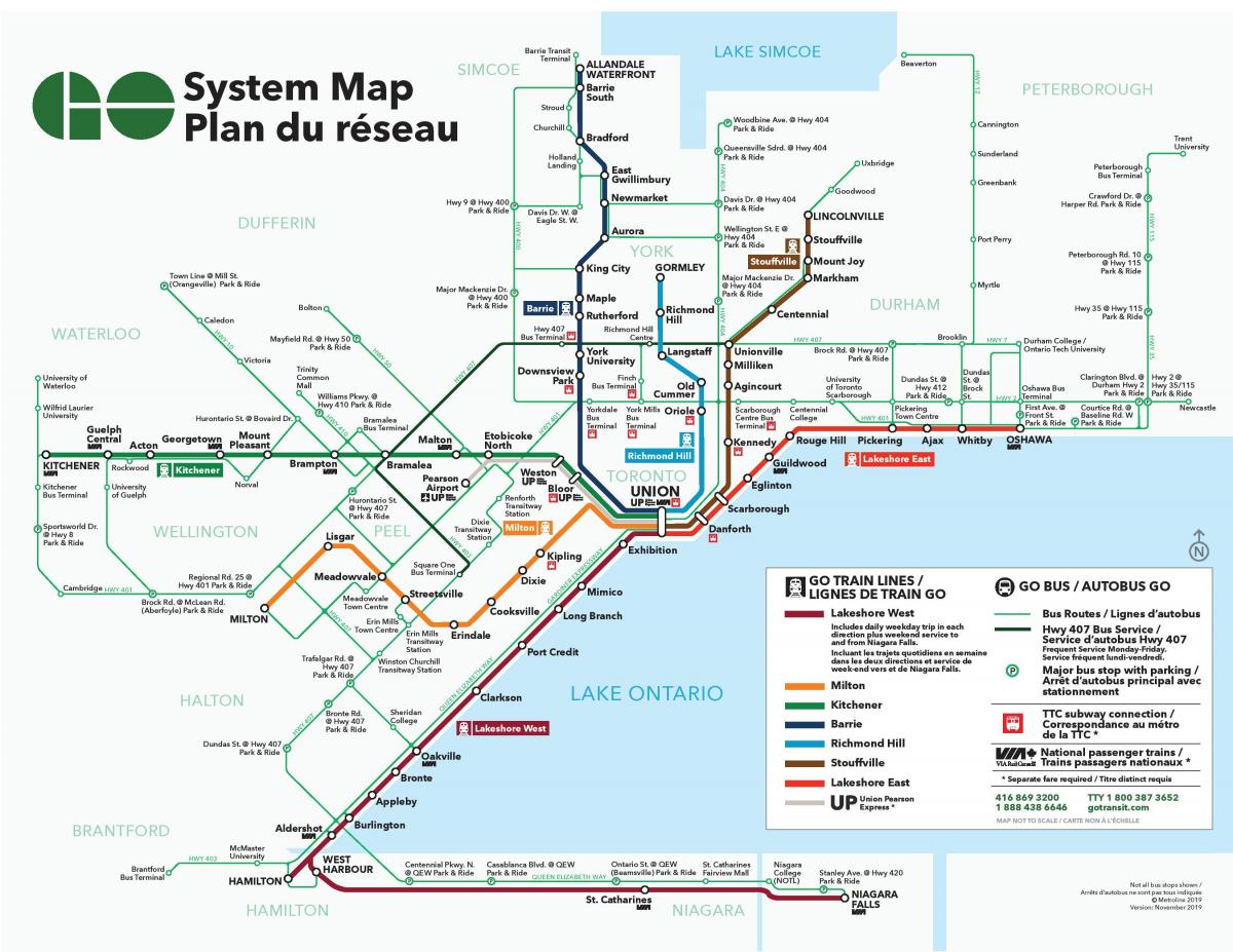 Publique de Toronto transit carte