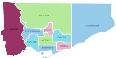 Carte des quartiers de Toronto