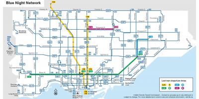 La carte de bus de nuit de Toronto